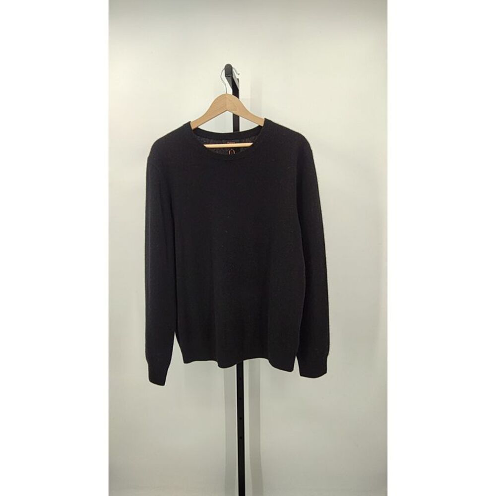 Quince Women Mongolian Cashmere Crewneck Sweater Black Sleeved Top L